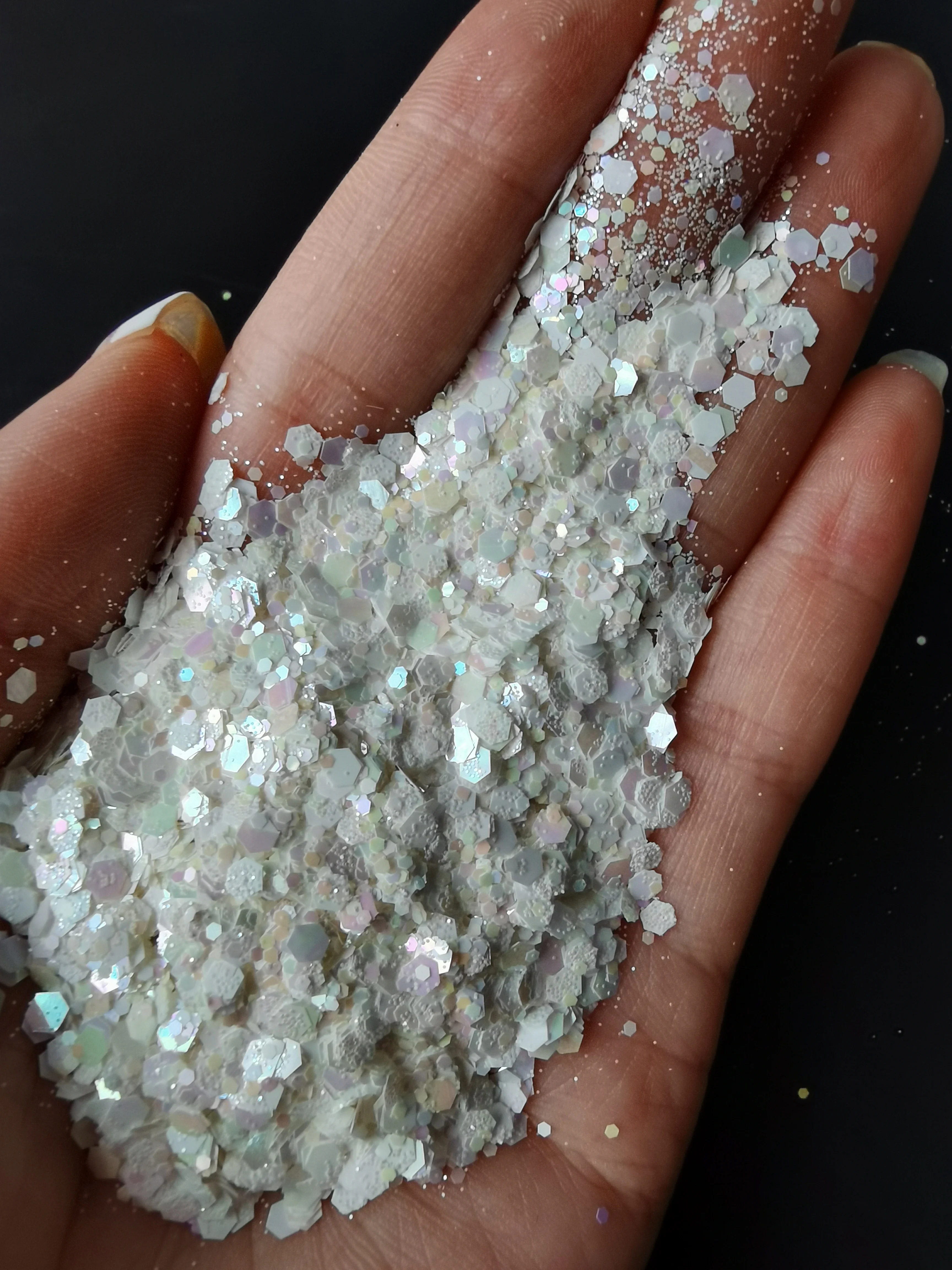 50g 0.2-3cm Nail-Art Chunky Matte&Laser Glitters Sequins 15-Color For Nails Manicure Decorations UV Gel Design NEW@I4578-411