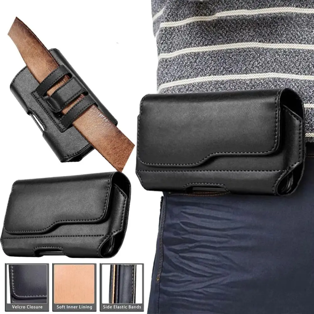 Durable Leather Waist Pouch with Belt Clip – Wear-Resistant and Portable Phone Cover