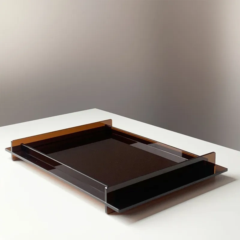 Modern Acrylic Tray Serving Trays for Beverage Fruit Cake, Jewelry Storage, Perfume Tray, Decorative Household Rectangular 2