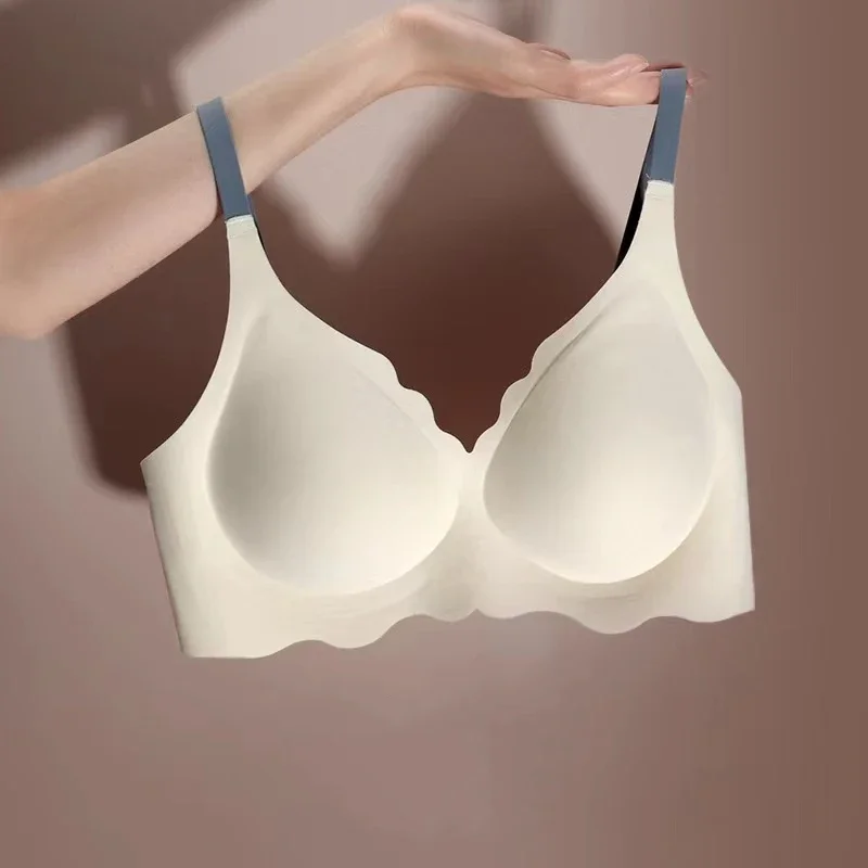 

*No Trace Top Women's Underwear No Steel Ring Pure Desire Comfortable Upper Support Sling Adjustable Beauty Back Bra Thin Sectio
