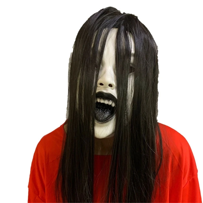 

Creepier Headwear Props Womens Head Gear Scary Crying Woman Headgear Long Hair