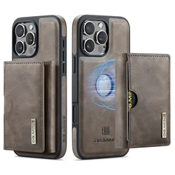 Versatile Detachable Magnetic Leather Wallet Case with RFID Protection - iPhone 12 (Coffee)