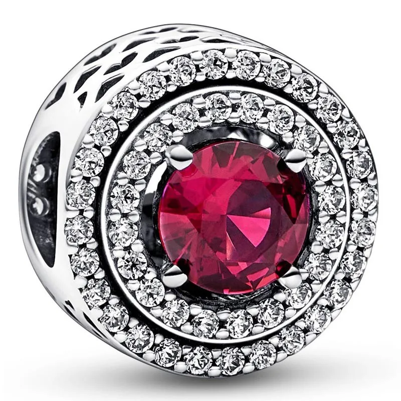 

Authentic 925 Sterling Silver Moments Red Sparkling Levelled Round Bead Charm Fit Women Pandora Bracelet & Necklace Jewelry