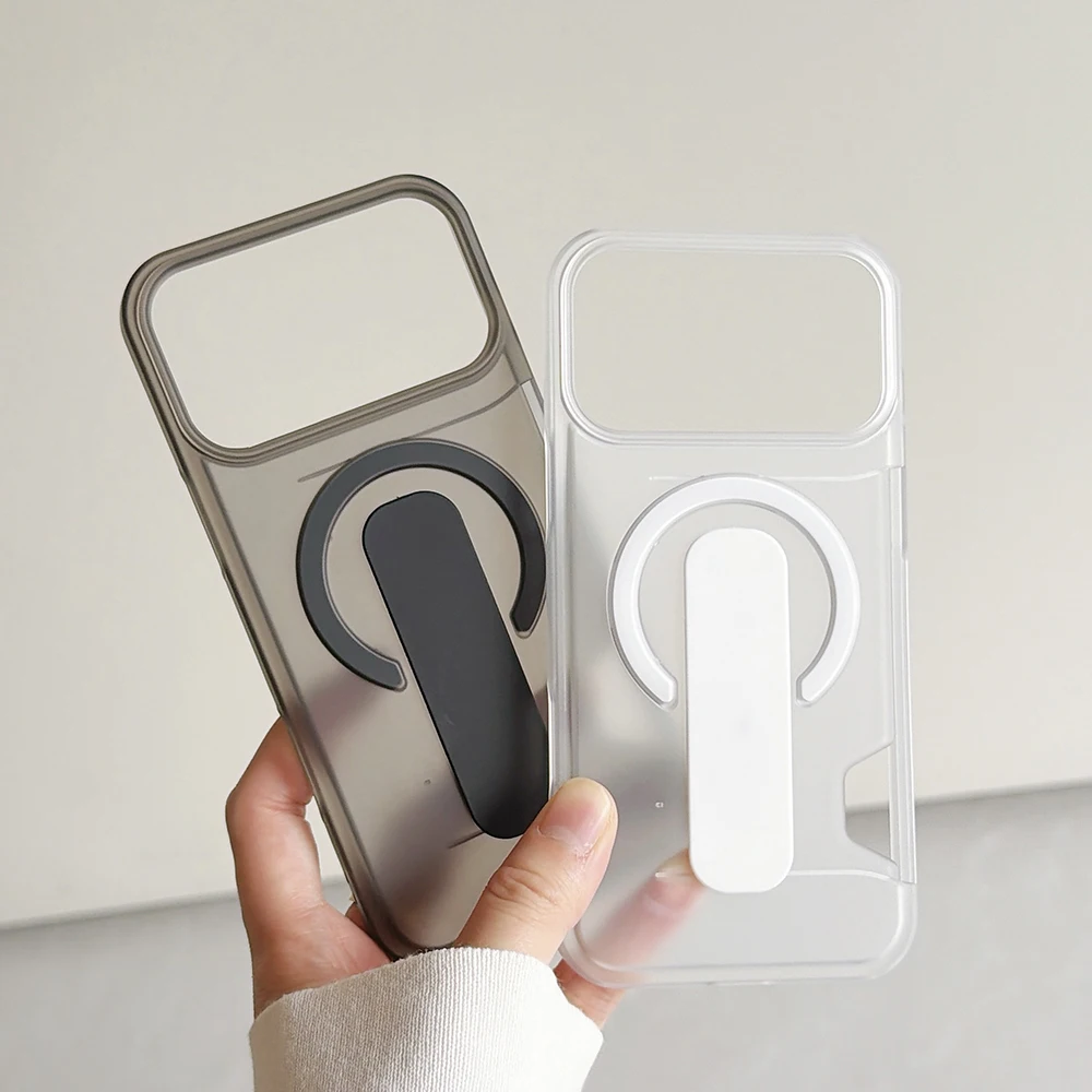 غطاء هاتف مغناطيسي شفاف بتأثير الضباب الجليدي مع ح...