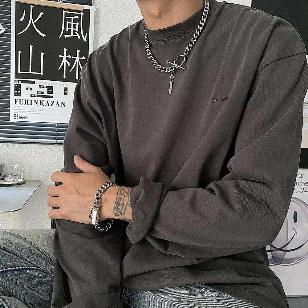 Fashion men hip hop necklace rapper necklace OT button stitching collarbone necklace fashion women