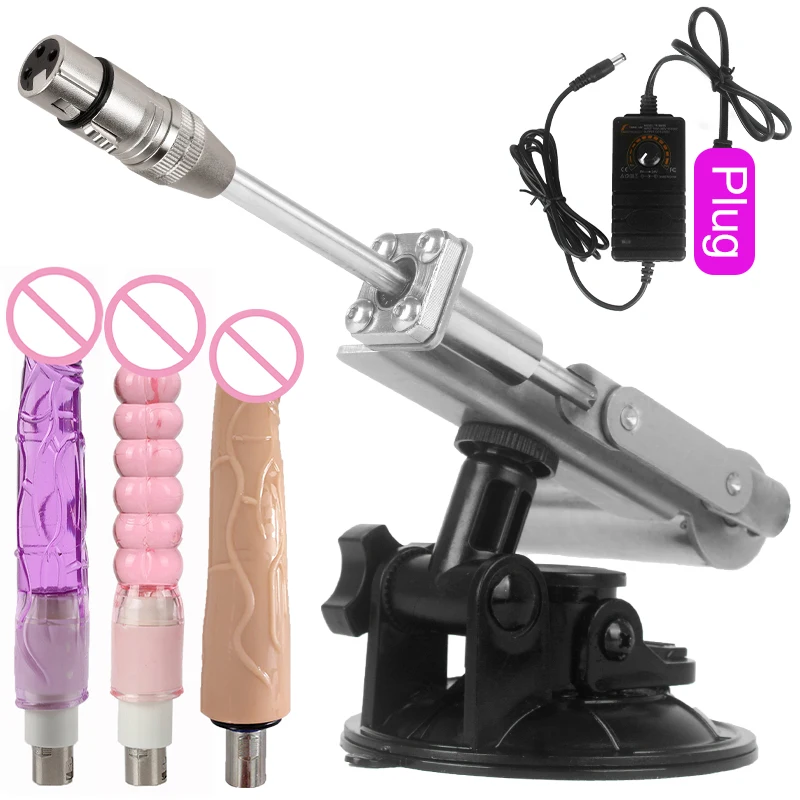 Mini Telescopic Sex Machine with Dildo 45mm Stroke 30~350rpm Reciprocating Linear Actuator Female 3XLR Masturbation Sexual Kits sex toy