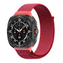 Adjustable Sport Nylon Loop Strap for Smartwatches - Ultra 47mm (Red)