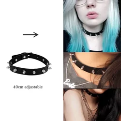 Trendy Vintage Gothic Heart Choker Necklace Jewelry Gift - 40cm adjustable (Short Rivet)