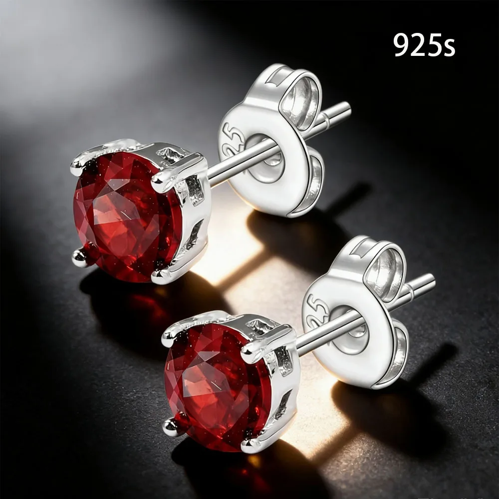 925 Silver Women's Earrings Set with Natural Crystal Stones Birthstones and Aquamarine Earrings Серьги Аквамарин