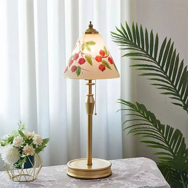 TYLA French Table Lamp American Retro Living Room Bedroom Villa European Creative Bedhead Desk Light