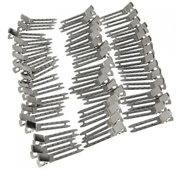 

Double Prong Metal Alligator Clips Hairpins for DIY Hair Bows Silver Stainless Hairdressing Clips Clamp Hair Accessories