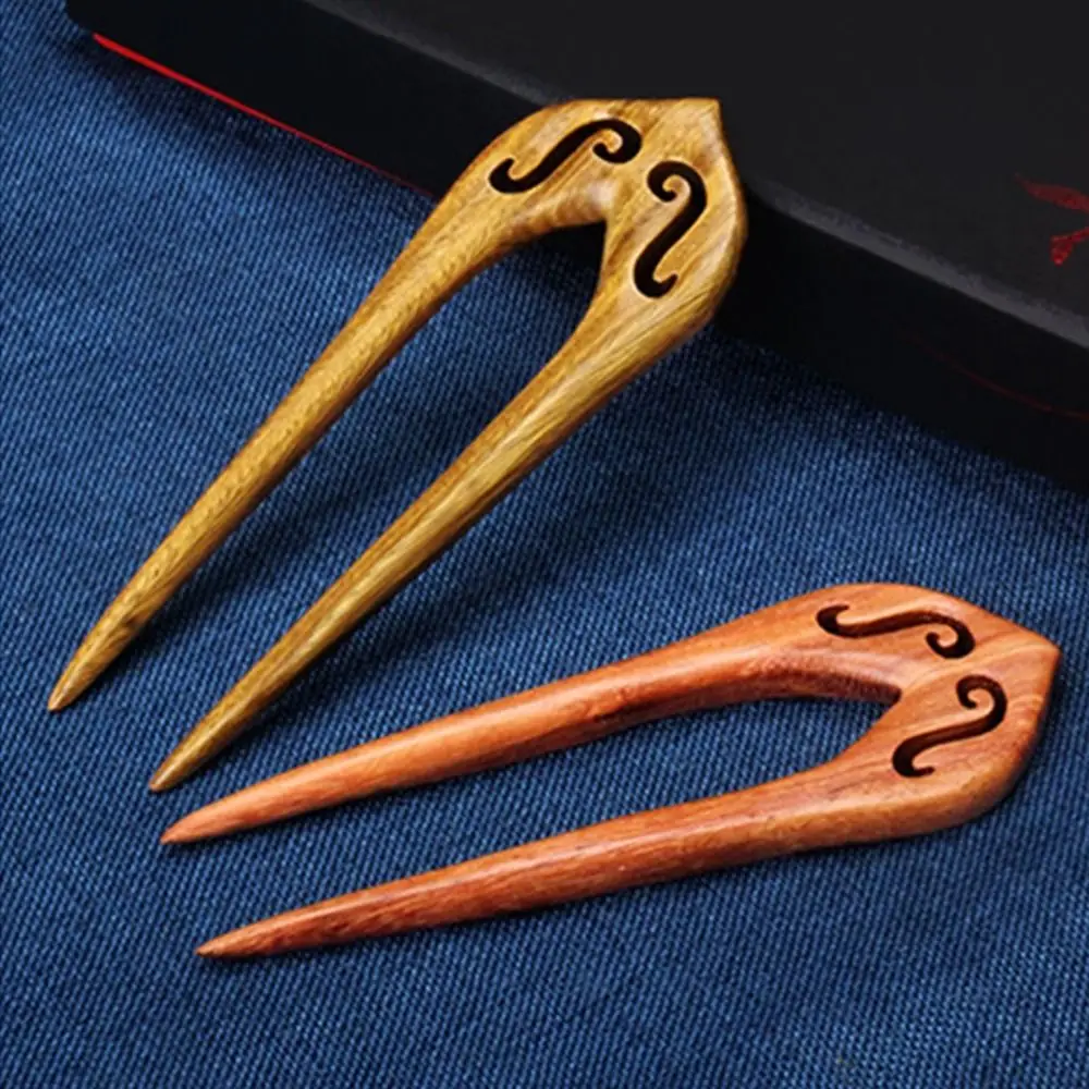 Description Picture 4 of itemGirl Hair Accessories Hair Comb Clip Black Sandalwood U Shape Hairpin Wooden Hairpin Hanfu Hair Sticks Chinese Style Headwear