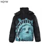 Face x SUP Co Branded Statue Of Liberty Down Jacket For Men's Winter Thick Windproof High Street Loose Hooded Coat For Women 1