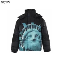 Face x SUP Co Branded Statue Of Liberty Down Jacket For Men's Winter Thick Windproof High Street Loose Hooded Coat For Women 1