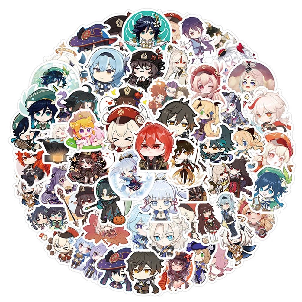 

10/30/50/100pcs Genshin Impact Anime Stickers for Kids Waterproof Graffiti Laptop Skateboard Luggage Cute Game Cartoon Sticker