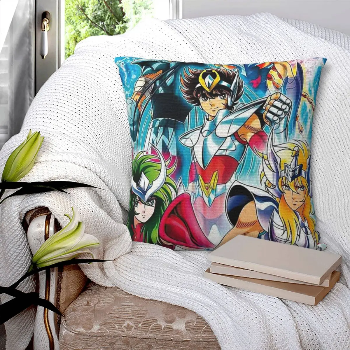 

The Seiya Knights Merch Square Pillowcase Pillow Cover Polyester Cushion Decor Comfort Throw Pillow for Home Living Room