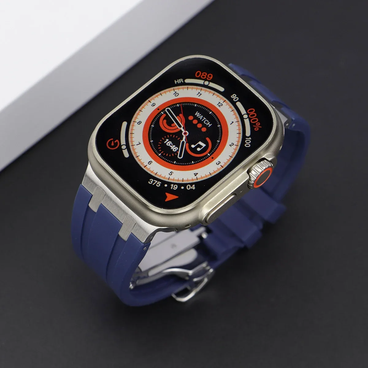 애플 워치 울트라 2 1 용 소프트 실리콘 스트랩, 49mm 시리즈 9 8 7 41 45mm 고무 밴드, 아이워치 6 5 4 se 42mm 44mm 남성용 팔찌