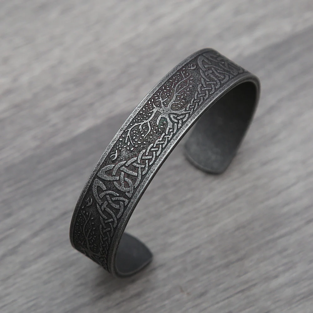 Stainless Steel Viking Rune Bracelets for Men Women