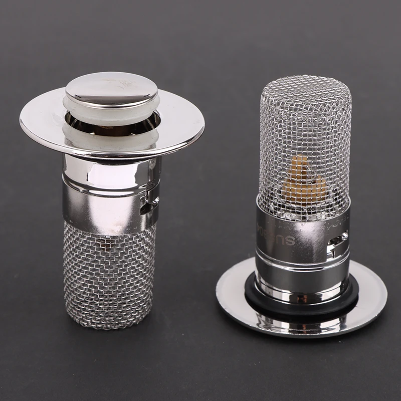 Bathroom Sink Plug Stopper Pop-Up Sink Drain Strainer Plug Universal Basin Core Drain Filter For 8cm Depth Shower Sink Filters