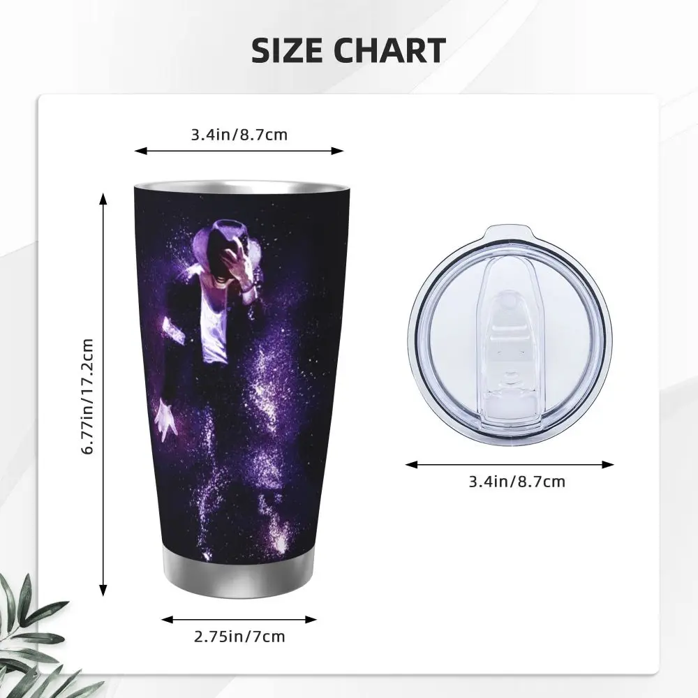 Michael Jackson Musicians Singers Dancers Stainless Steel Tumbler Vacuum Insulated Mug Thermal Cold Cup Straw With Lid 20oz