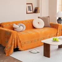 1pc All Inclusive Sofa Blankets Irregular Lace Couch Cover for Living Room Home Hotel Bohemia Style Chenille Sofa Throw Blanket 1