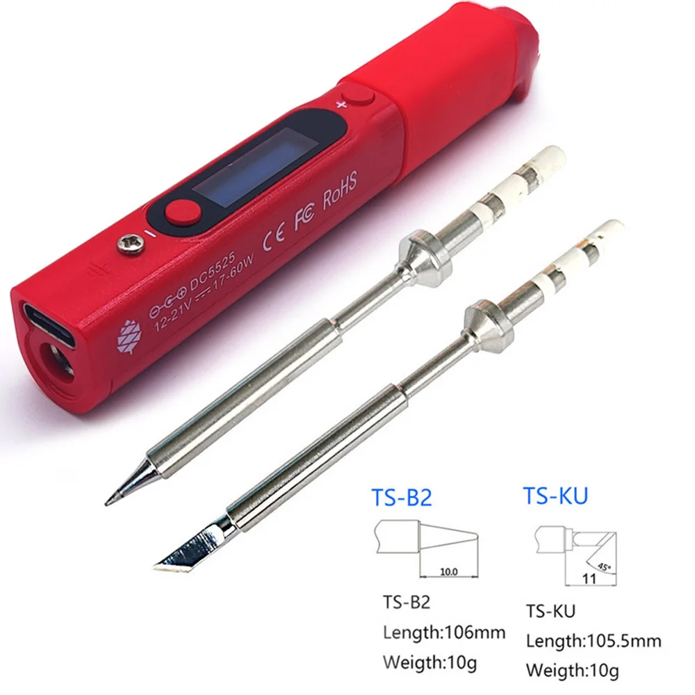 TS100 65W Mini Electric Soldering Iron Station Adjustable Temperature Digital Display with 7 Types Solder Tip Options electric soldering irons Welding Equipment