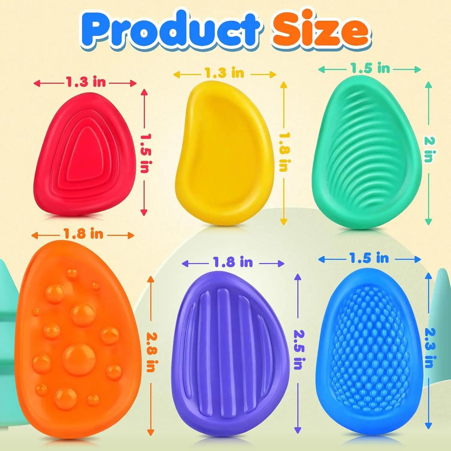 Sensory Fidget Toys Stone 6 Pack For Kids Autism ADHD Teens Anxiety Stress Relief