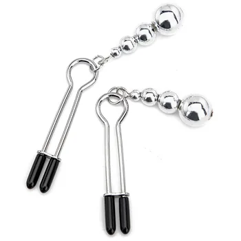 Metal Nipple Clamps clips ring bell torture slave BDSM breast Bondage restraint Sex Toy For Women Couple play Game 2