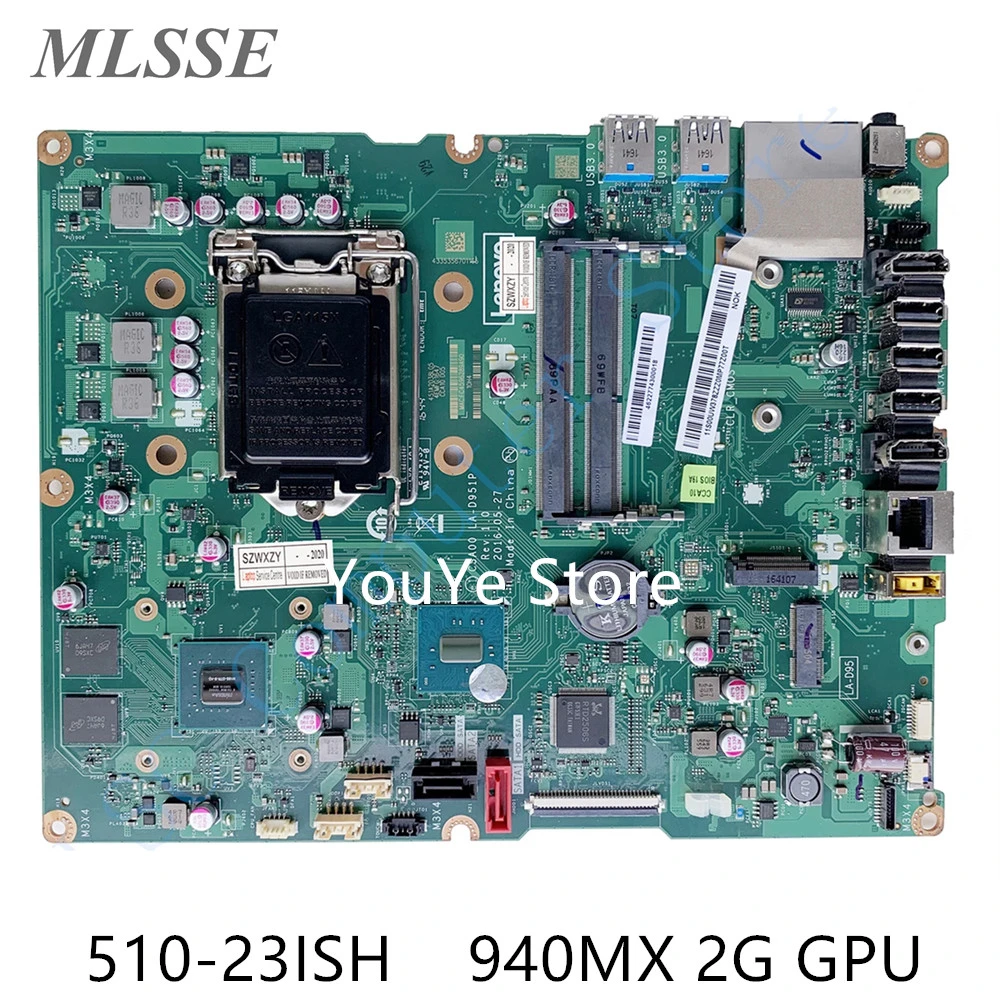 motherboard pc Original For Lenovo Ideacentre 510-23ISH All-in-One Motherboard LA-D951P 00UW378 940MX 2G H110 DDR4 LGA1151 100% Tested the most powerful motherboard