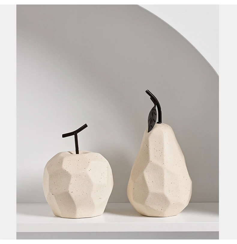 Nordic Apple and Pear Ceramic Sculpture