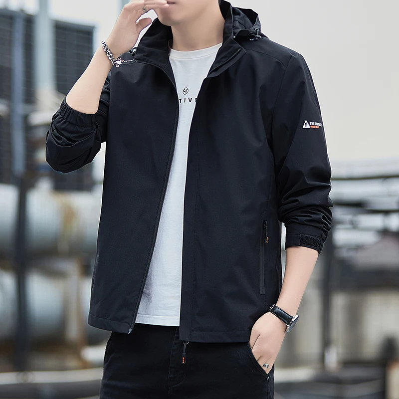 Winter New Fashion Men's Hooded Long Sleeved Solid Color Plush Comfortable Charge Coat Autumn Slim Fit Casual Versatile Top Coat