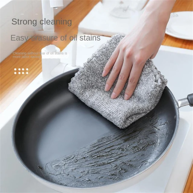 5/8/10PCS Bamboo Charcoal Fiber Thickened Dish Towels 30×30cm Ultrasonic  Small Square Towel Cloth Upgrade New Dish Towel - AliExpress