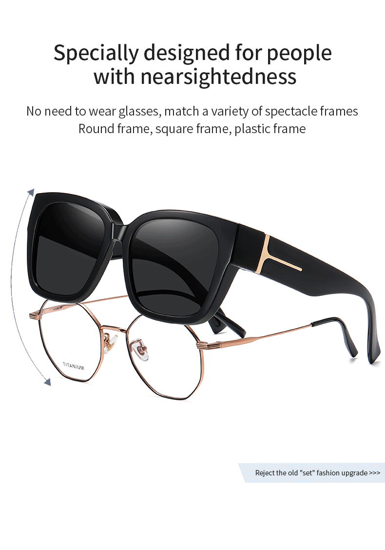 Men's Polarized Sunglasses UV400 Myopic Telescope Women Sun