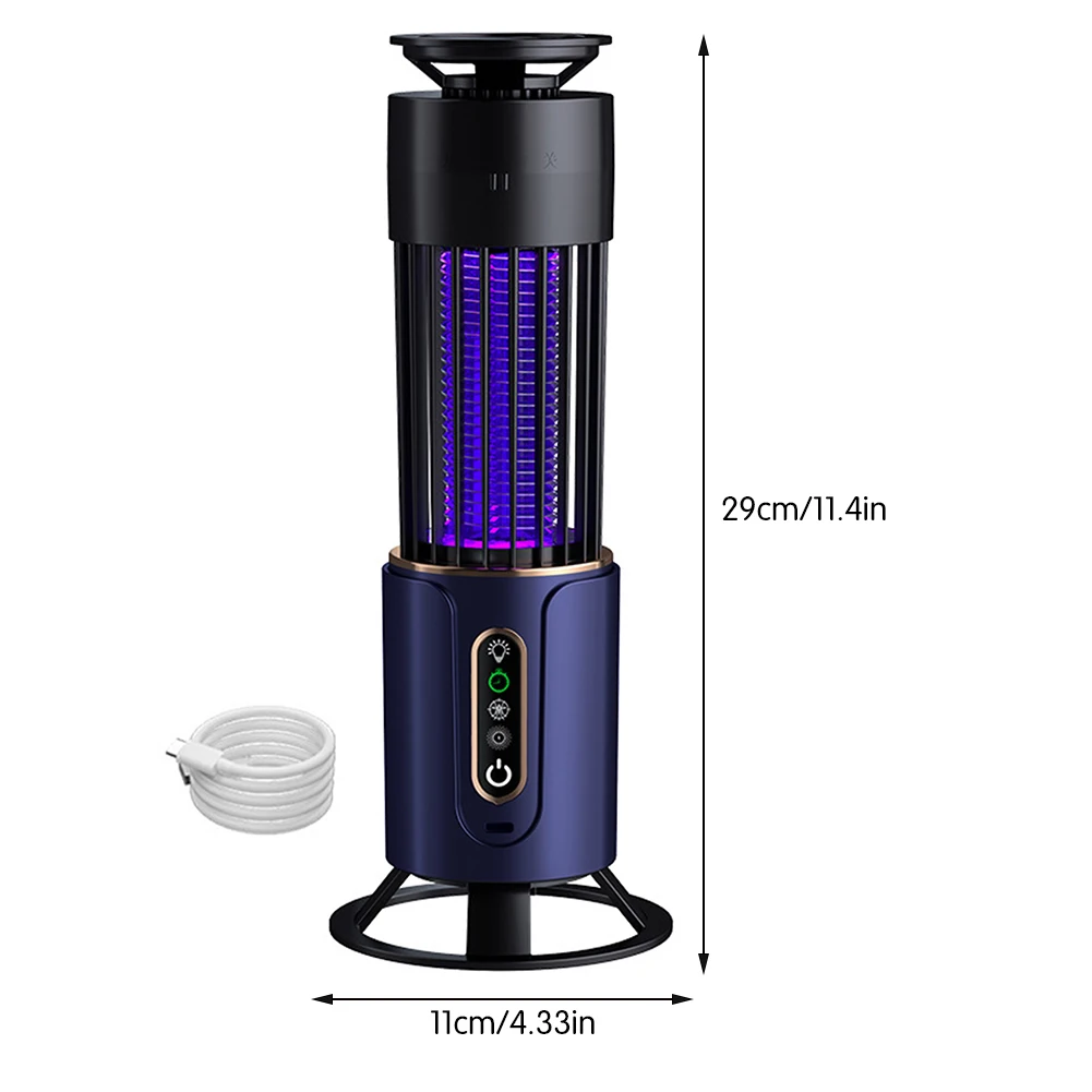LED Bugs Zappers for Indoor Outdoor 2 in 1 Mosquitoes Killer Lamp Rechargeable 360&deg; Fly Trap Lamp for Bedroom