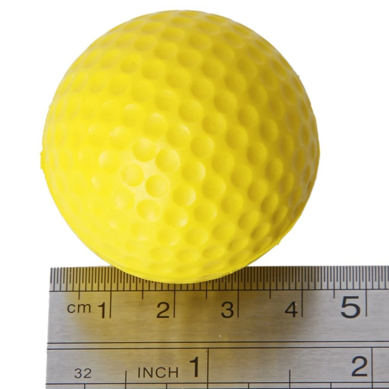 10pcs Yellow Soft Elastic Indoor Practice PU Golf Ball