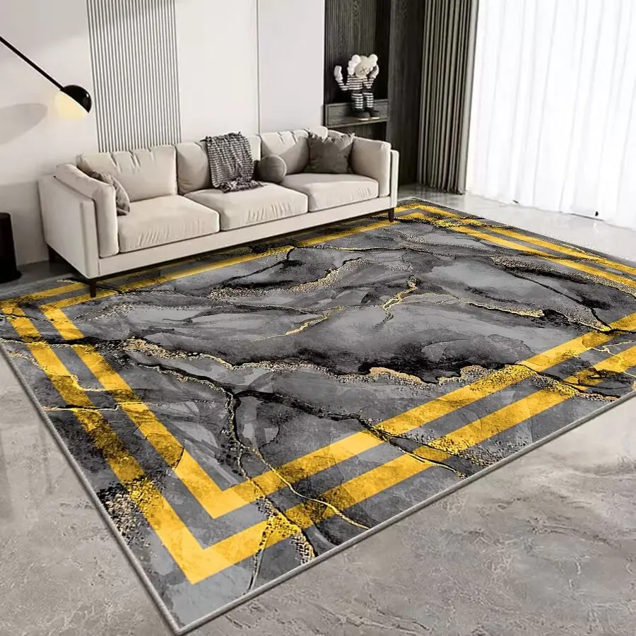 

Abstract Carpet Living Room tapis Marble Gold Decoration Carpets Hall Sofa Side Floor Mat Bedroom Lounge Rug Washable ковер 러그