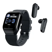 Montre connectée Bluetooth tactile S300, deux en un, pour le sport, appel, double oreille sans fil 