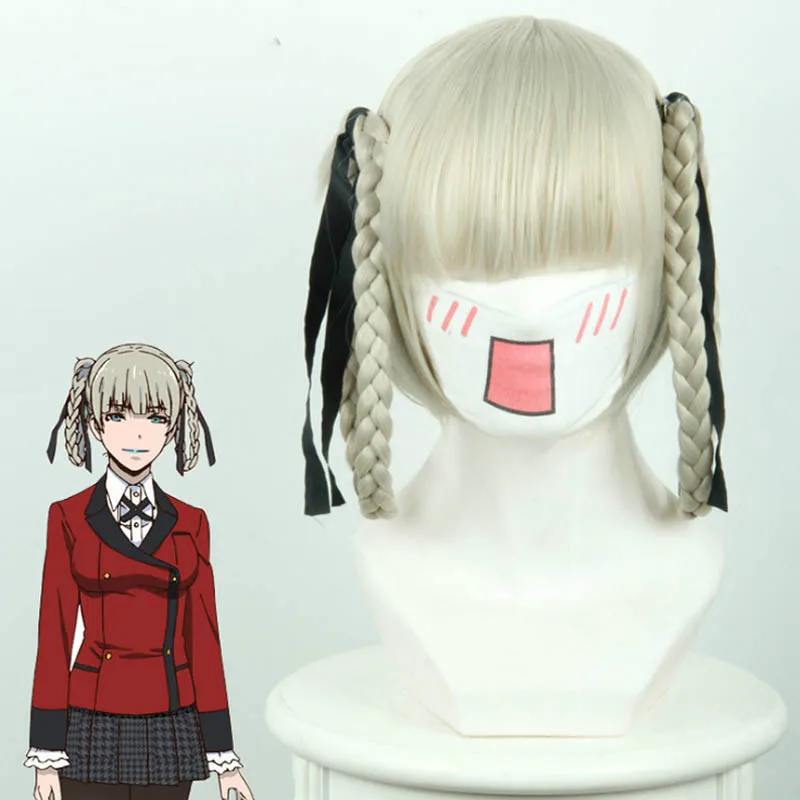 

Парик для косплея из аниме KAKEGURUI Kirari Momobami, серебристый, 40 см