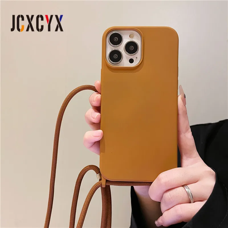 Luxury Liquid Silicone Crossbody Lanyard Phone Case - Shockproof Cover