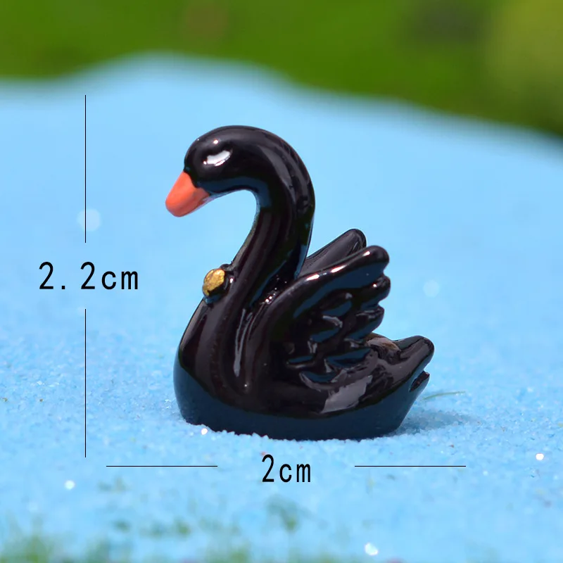 Cute Black and White Swan Micro Landscape Succulent Decoration and Creative Tabletop Accessories