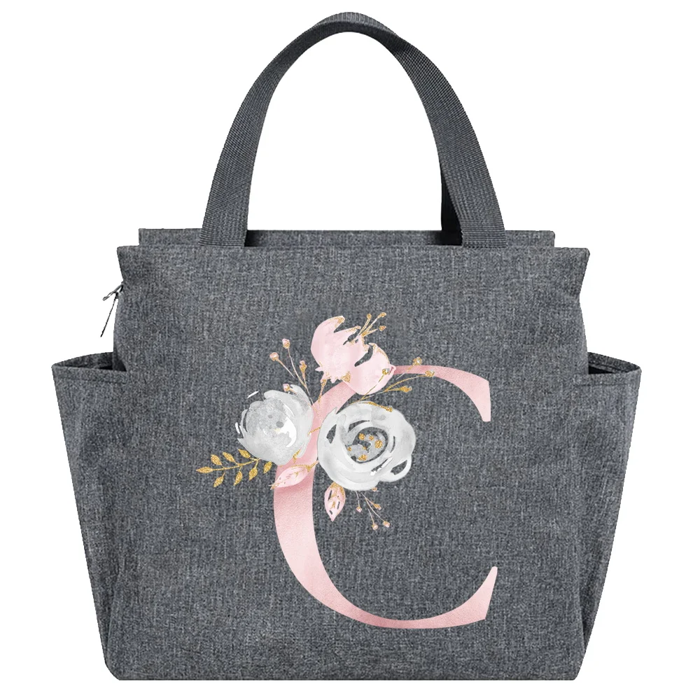 Insulated Canvas Lunch Tote - Thermal Food Picnic Bag