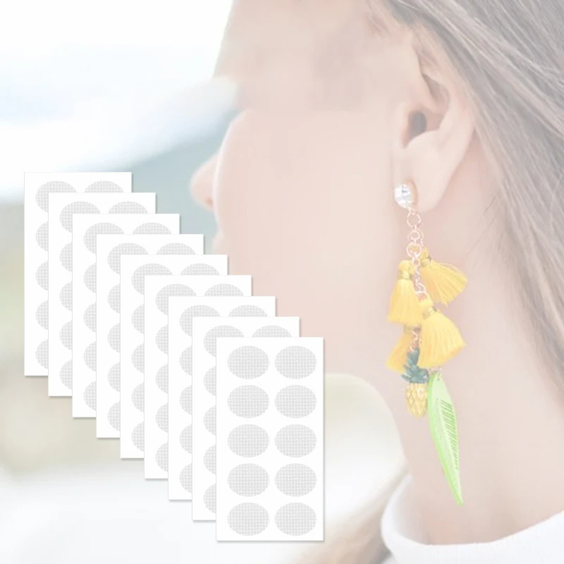100Pcs 투명 보이지 않는 귀 피부 보호 스티커 늘어진 귀 피부 및 무거운 귀걸이로 인한 스트레인 완화