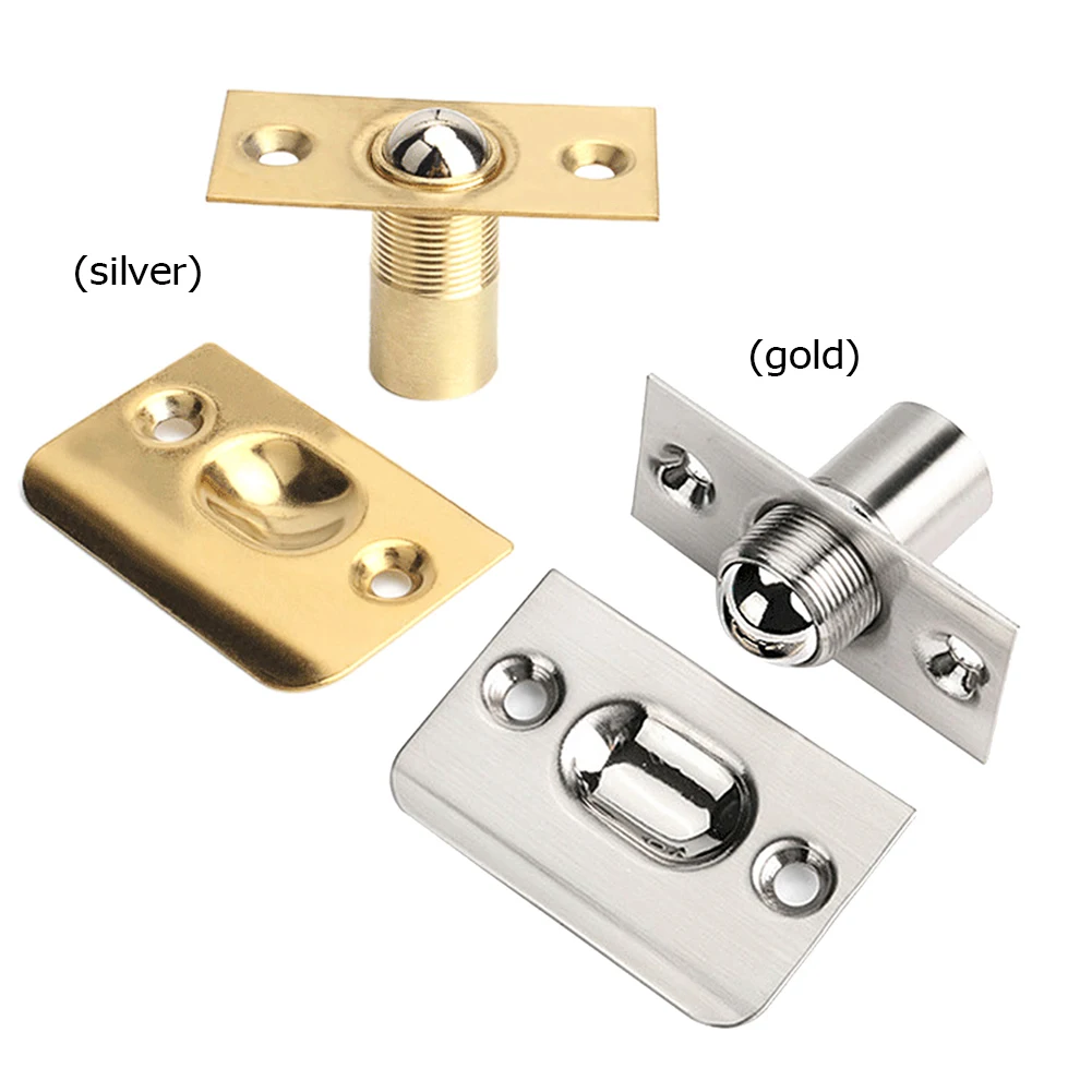 Bead Spring Latches Multifunctional Roller Ball Latches Adjustable Screw Drilling Stainless Steel for Internal Cupboard Bathroom cabinet door latch