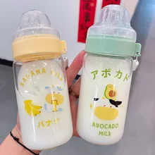 

Baby Drinking Bottl Cartoon Cow Baby Bottl With Lanyard School Kids Glass Cup Simplicity Japanese Style Hot Sale Child Kettle