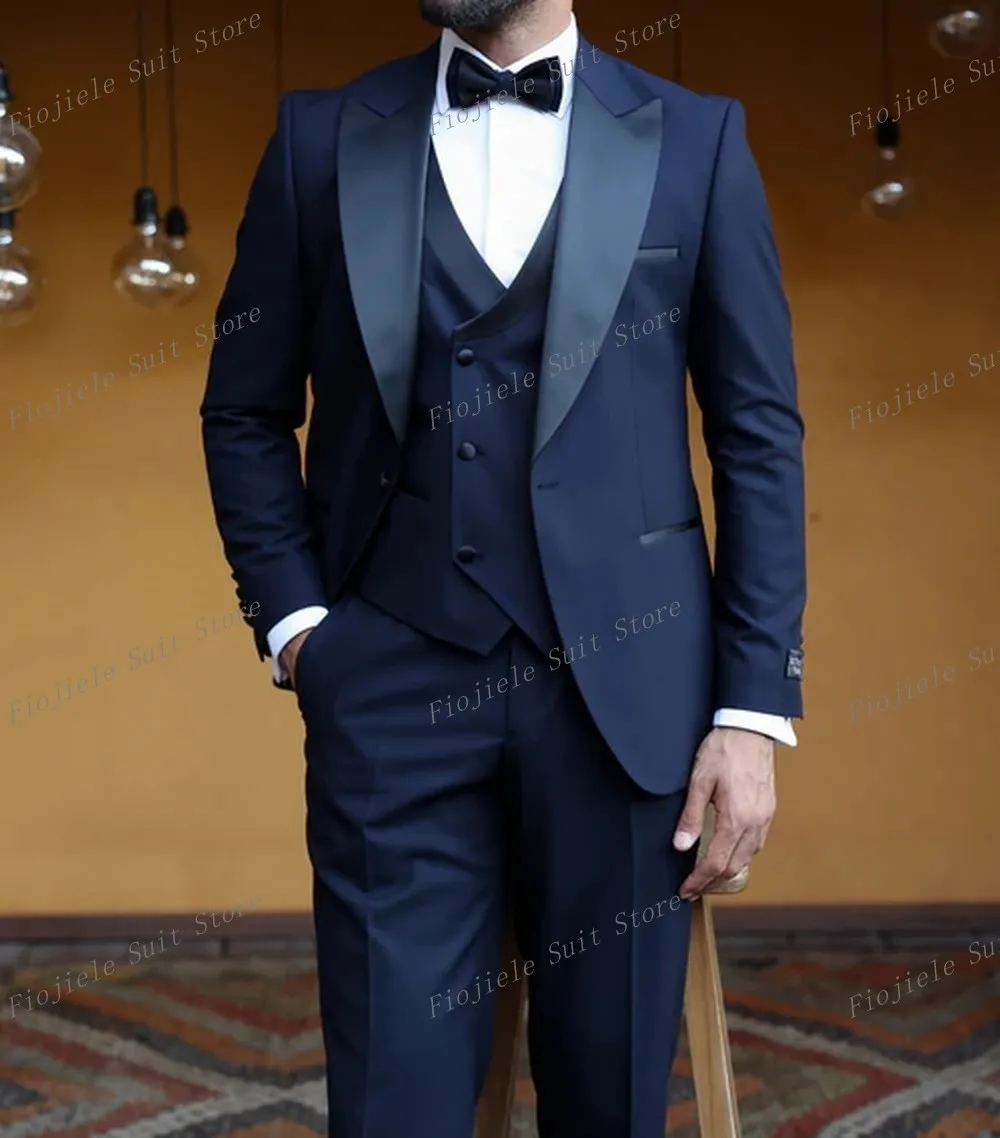 

New Business Suit Men Tuxedos Groom Groomsman Prom Wedding Party Formal 3 Piece Set Jacket Vest Pants B30