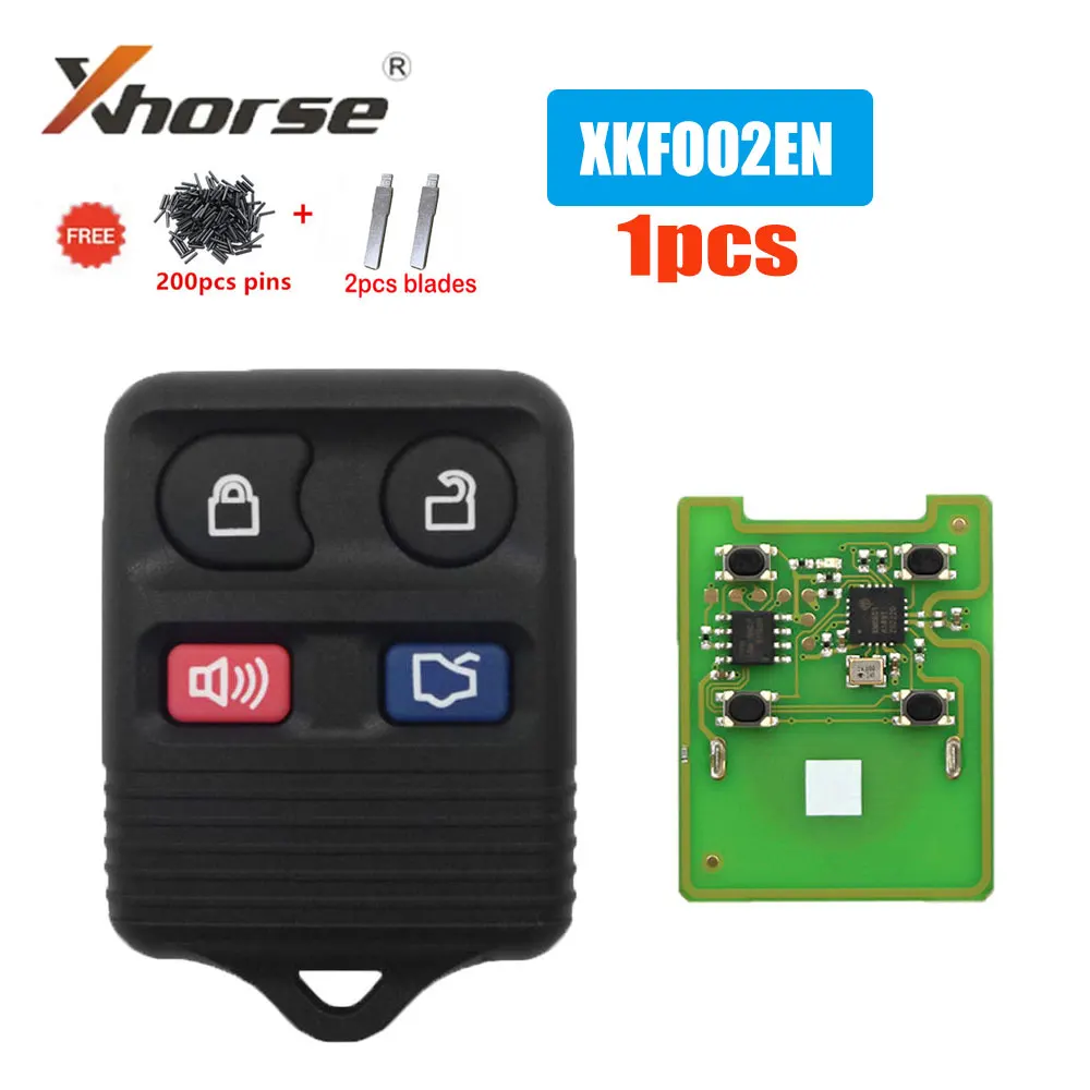 

1pcs Xhorse XKFO02EN Universal Wire Remote Key 4 Buttons VVDI Car Remote Key for Ford VVDI Mini Key Tool VVDI2 with Blades Pins