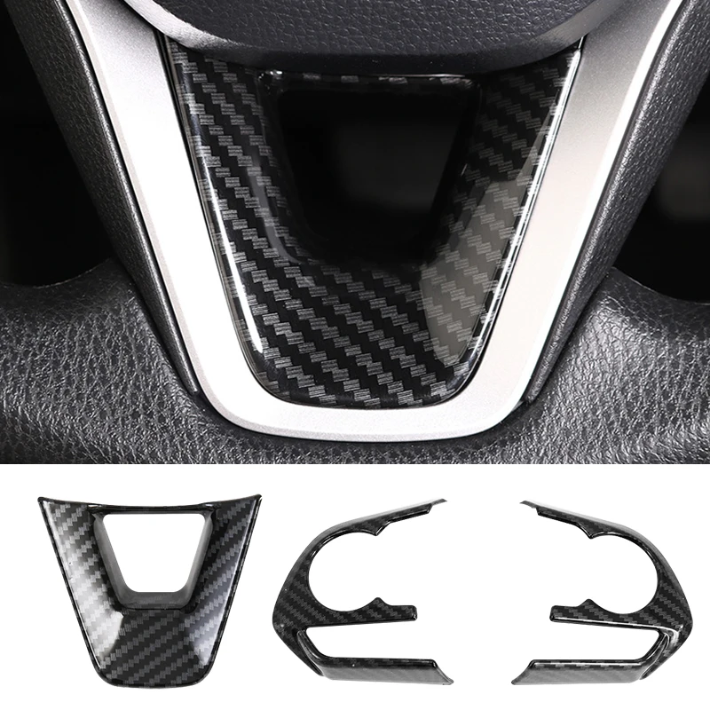 Abs Car Steering Wheel Decoration Cover Trim Frame Sticker For Toyota Rav4 2020 Corolla Levin 2019 Auto Interior Accessories