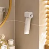 Wall Mounted Toothpaste Holder with Magnetic Sticker No Drill Facial Cleanser Storage Rack Bathroom Toothpaste Squeezer 1