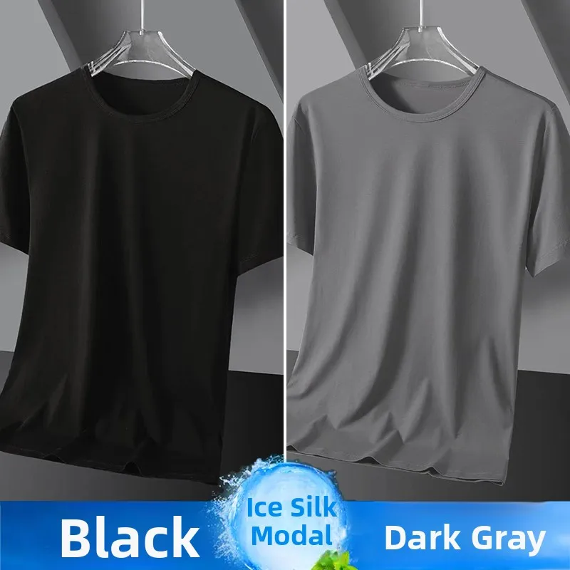 Short-sleeved dark gray + black [two pieces]