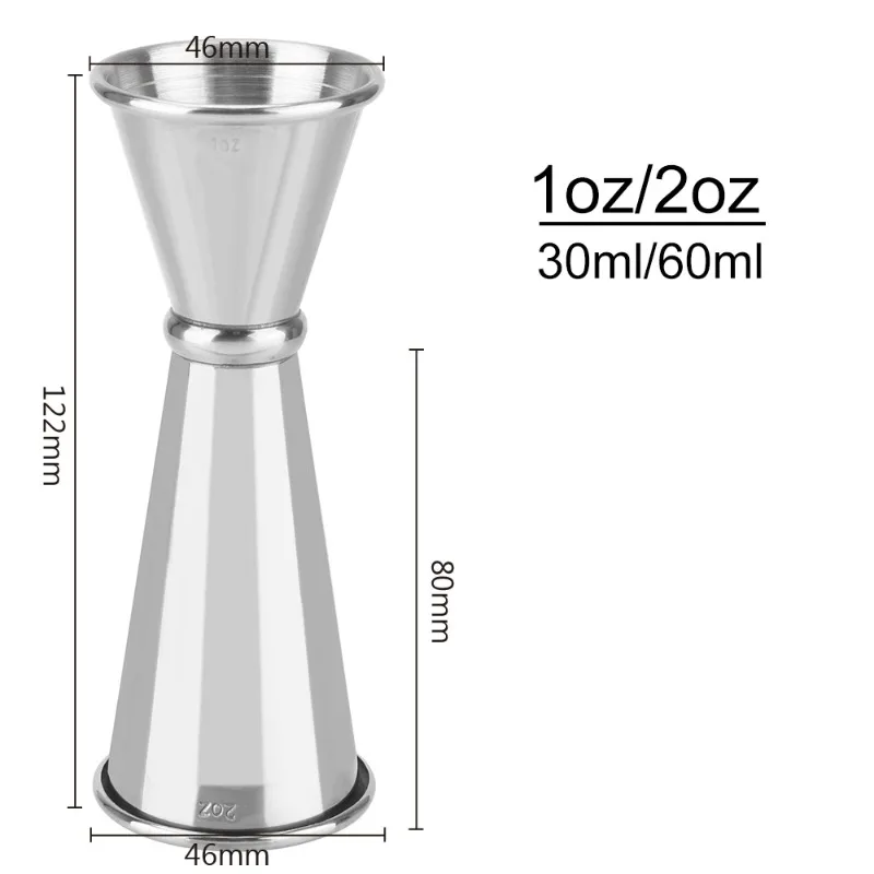 Cocktail Bar Jigger 1oz 2oz Stainless Steel Japanese Design Jigger Mojito Measure Mug Bar Tools Double Side Measuring Cup stainless steel measuring cups measuring jigger